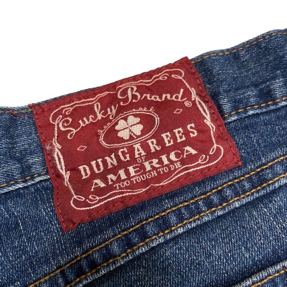 Lucky Brand Dungarees of America Mid Rise Flare by Gene Montesano Blue Sz 12 - Picture 5 of 13